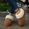 Large Size Autumn New Rhinestone Decorative Suede Velvet Thickened Warm Thick-soled Snow Boots