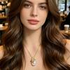 SENIKO Natural Freshwater Big Baroque Pearl Necklaces For Women Fashion Flower Cubic Zirconia Pendant With Chain Birhday Gift