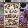 2D Flat, 1pc Funny Warning Sign - Vintage Metal Decor with Sarcastic Message - Rustic Garage, for Man Cave, Bar Decoration - Durable Aluminum Plaque