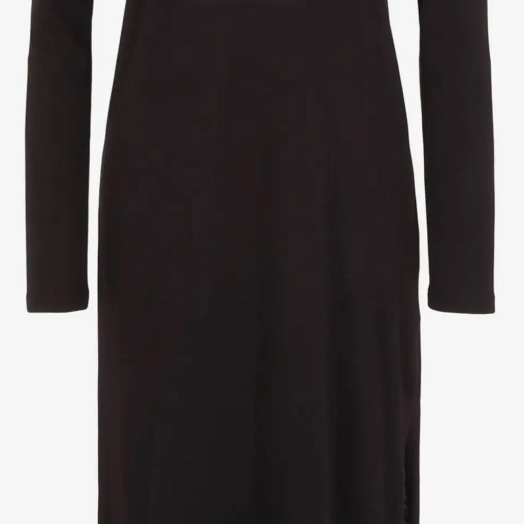 Armani Exchange FW23 Letter Logo Print Round Neck Long Sleeve Dress Women dresses Black 6RYA92-YJ3RZ-1200
