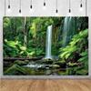 Forest Waterfall Wonderland Backdrop Supplies Rainforest Natural Scenery Background Banner Wall Party Decor Photography Props
