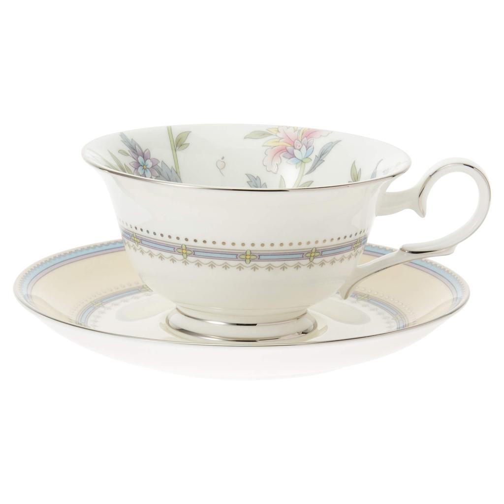 Noritake Jardin Fleuri Bone China Cup and Saucer (for both coffee and tea), 215cc, T50717A/4910