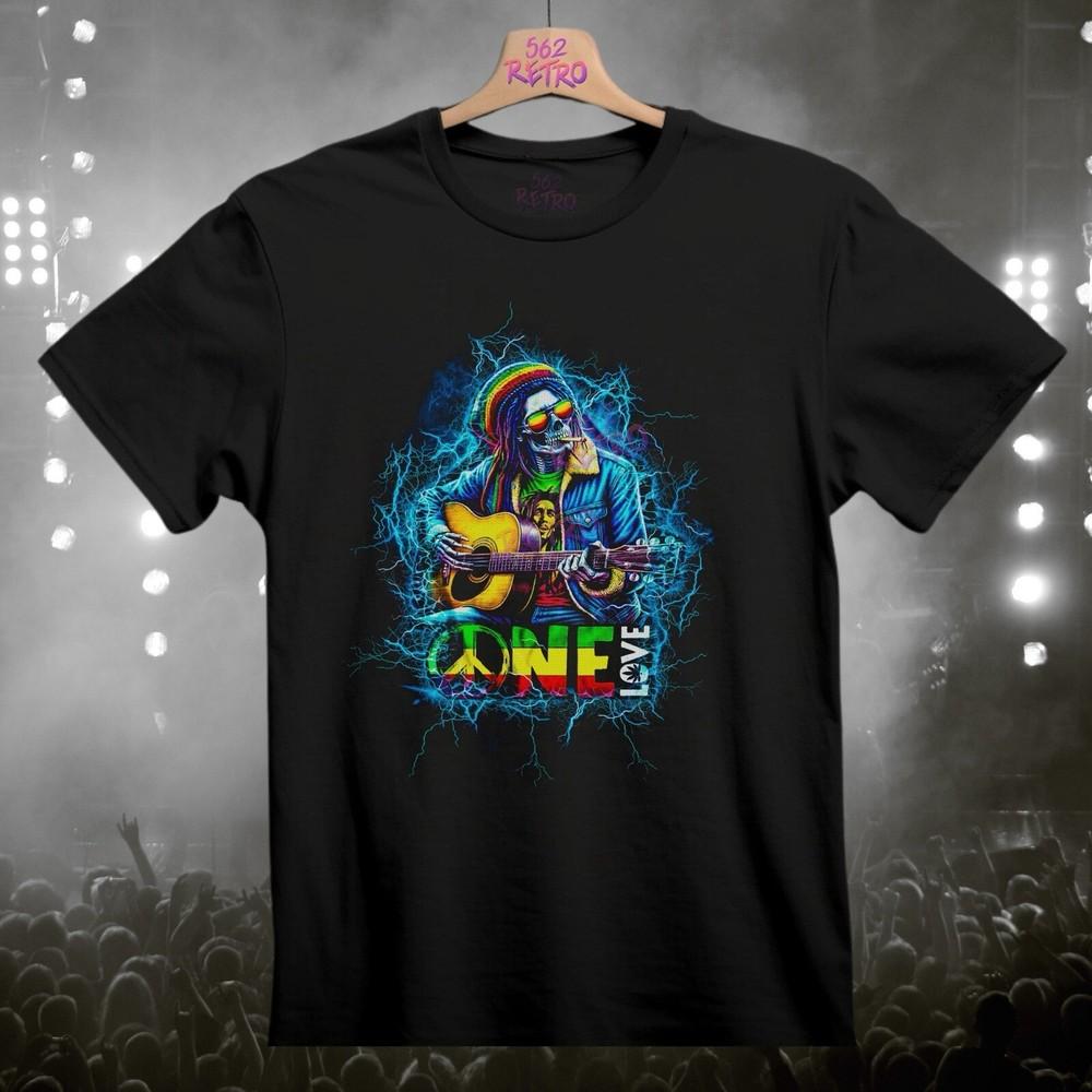 Bob Marley One Love Peace Band TShirt Black S3XL Unisex T-Shirt L