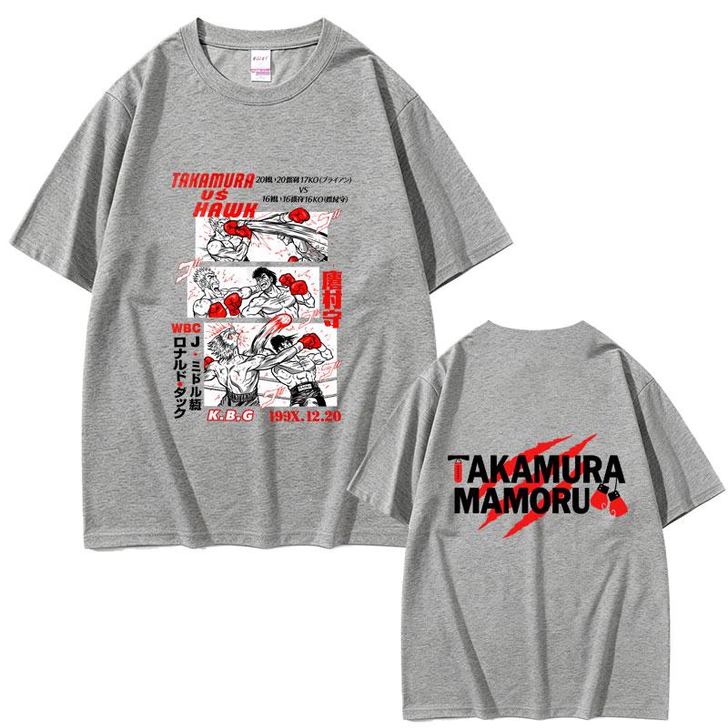 Anime Hajime No Ippo Graphic Tshirt Takamura Hawk KGB T Shirts Kamogawa Boxing Gym Streetwear Unisex Fashion Oversized Tshirt Tops