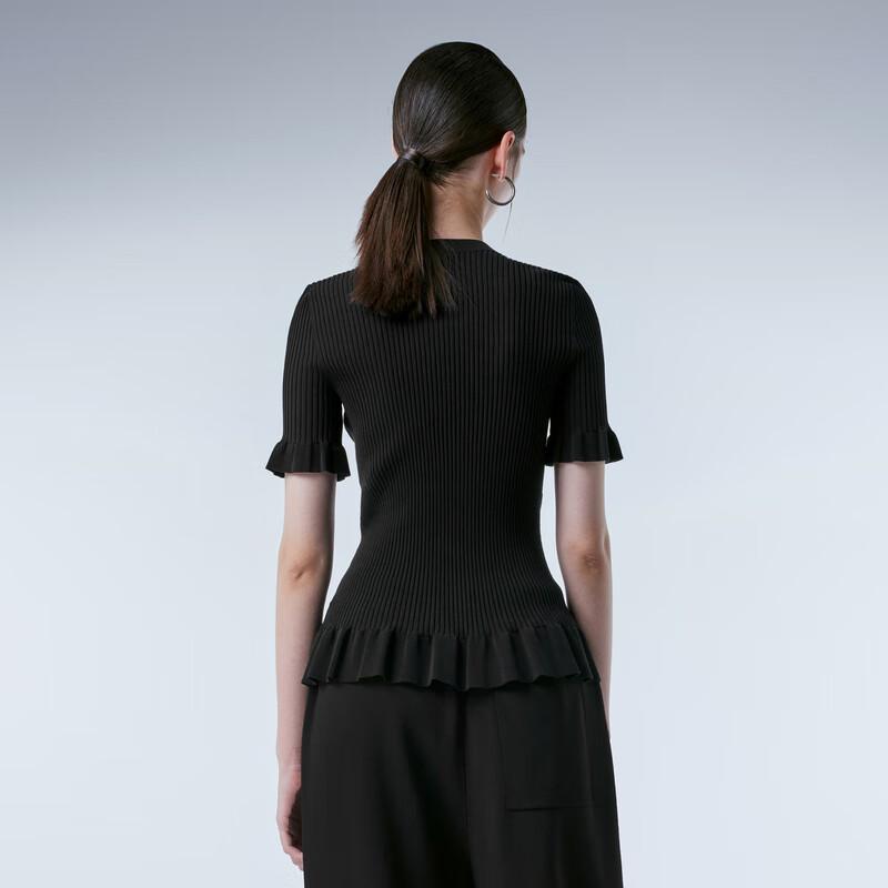 JNBY Women's 2024 Spring Slim-Fit Short Sleeve Knit Top