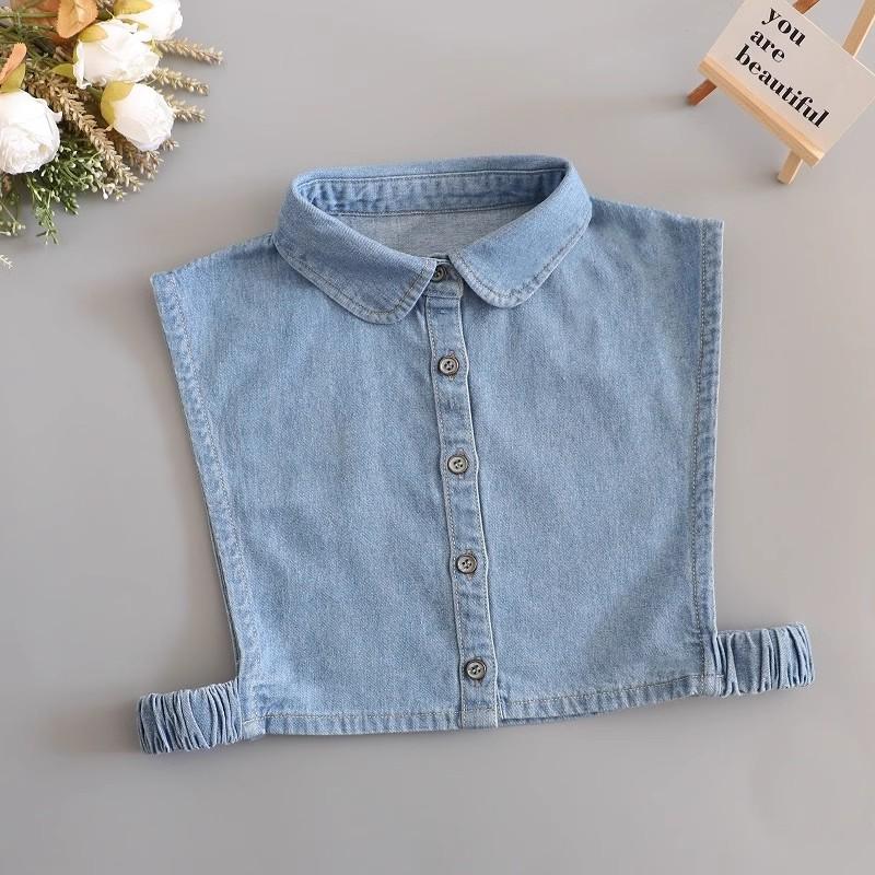 Módní Džínovina Falešný límec Ženy Velká klopa Falešné límečky Žena Dekorace Odnímatelné límečky Kravata Halenka Odnímatelný Nep Kraagie