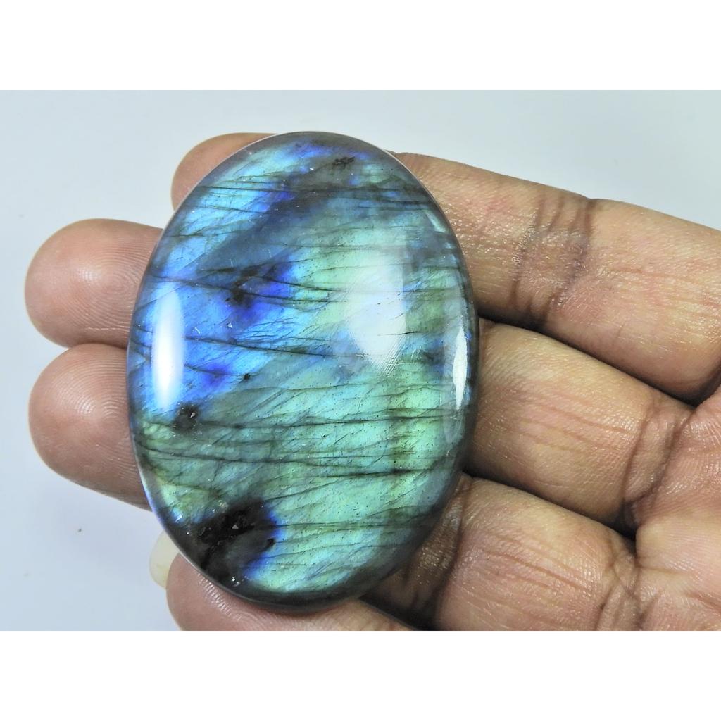150Cts.Natural Labradorite Multi Fire Oval Cabochon Loose Gemstone 37X54X8MM D-256