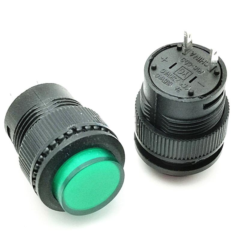 1Pcs R16-503 Round Button Switch Momentary 3A 250V 16Mm Self Locking Round Push Button Switch