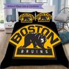 Boston Bruins Print Pattern Bedding,Quilt Set Quilt Cover Pillowcase Home Birthday Gift (1*duvet Cover+2*pillowcase,without core)ZSJT0917135