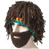 Neue lustige kreative handgefertigte Hutperücke Bärtiger Hut Herbst und Winter Damen und Herren handgestrickte Rasta Wollmütze