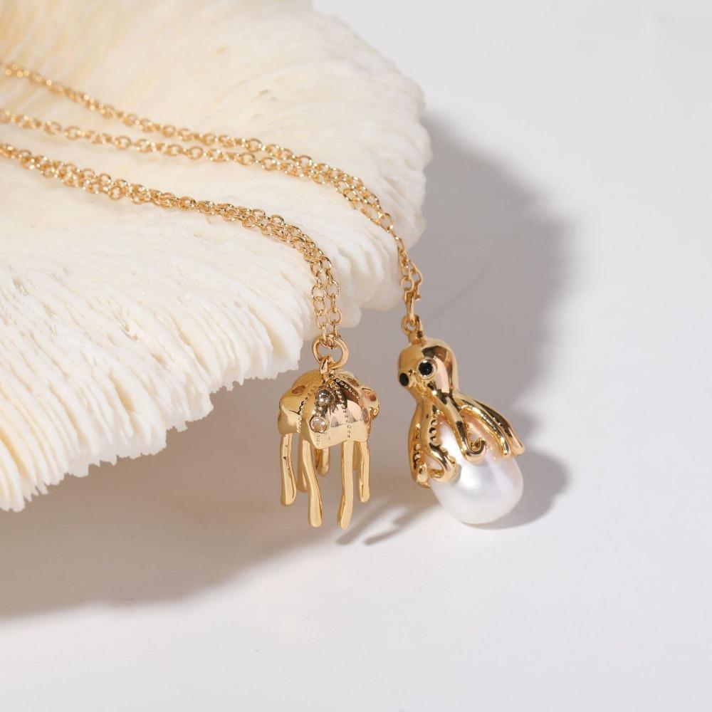 Collier de Perles Poisson-Clown Baleine Perle Baroque Collier Style Marin Boucle d'Oreille Petit Poisson Plage