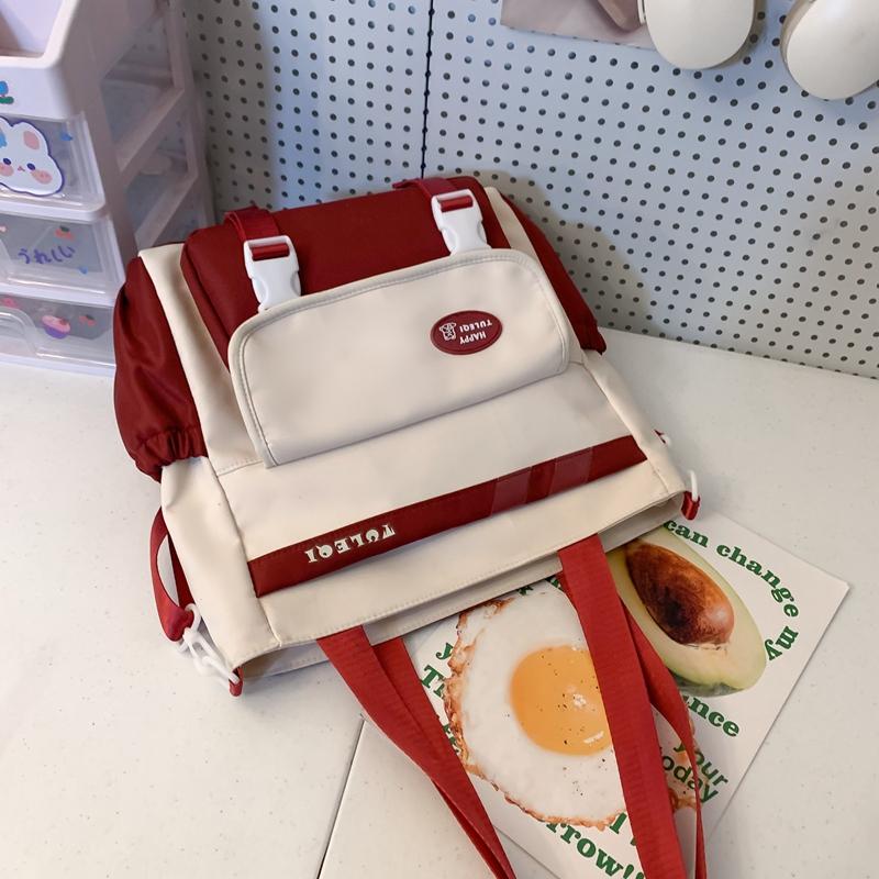 Large Capacity Crossbody Canvas Bag Waterproof Nylon Schoolbag For Female Students One-Shoulder Tote Bag