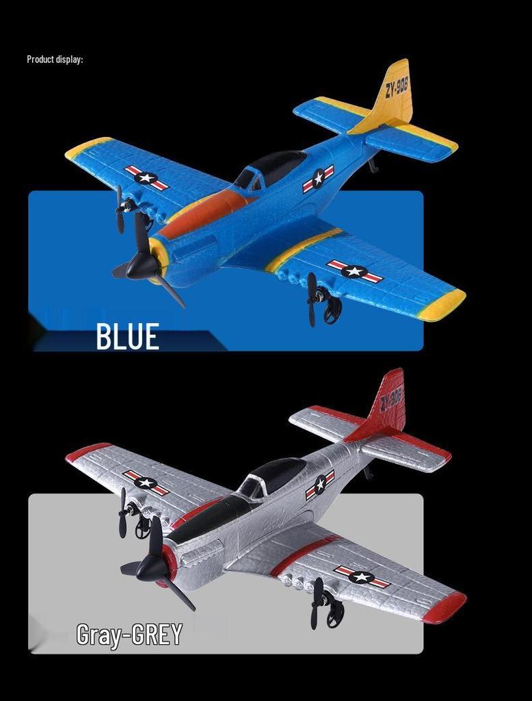 Zhiyang Toys P51 Remote Control Mustang Fighter Fixed-Wing Model Aircraft Glider for North America
