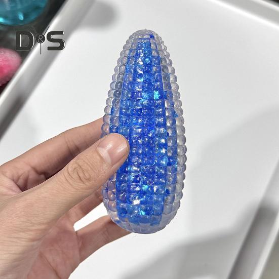 Stress Relief Corn Squeeze Toy Kids Adults TPR Colorful Corn Sensory Toy Portable Lightweight Calming Vegetable Fidget Toy Decoration