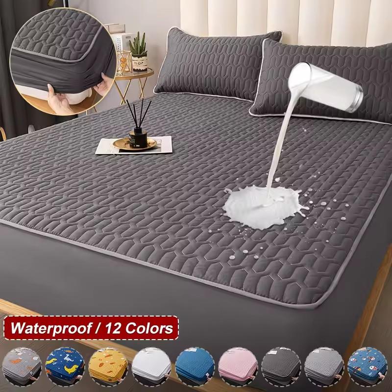 Waterproof Thicken Mattress Pad Protector Adjustable Fitted Sheets Bed Covers Anti-bacterial Pad for Bed 120x200 160x200 180x200