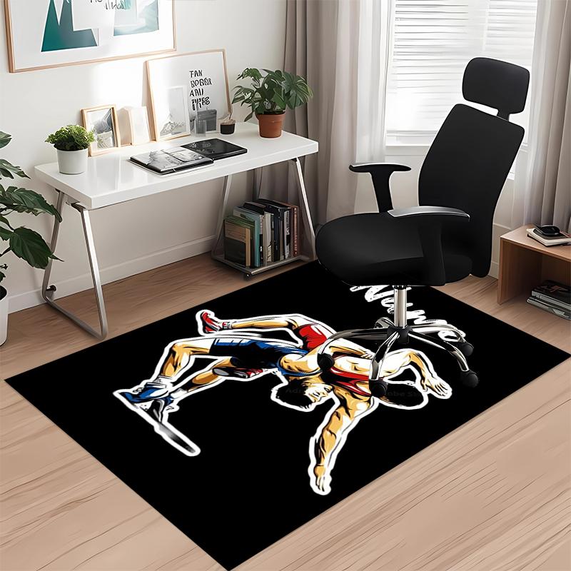 Custom Name wrestling Printed Carpet, for Office Chair Living Room Bedroom Kitchen Room Decor Gifts.