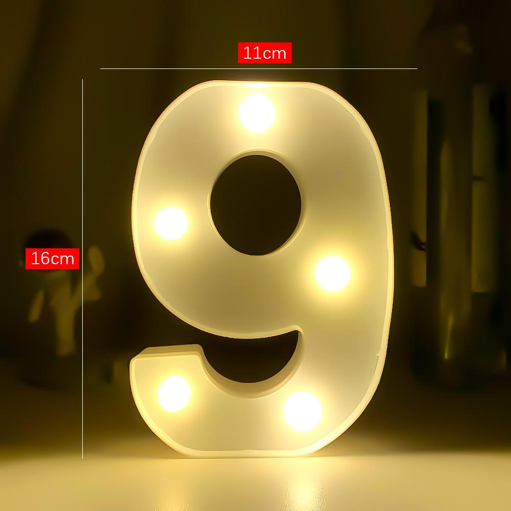Creative Luminous Digital Number Letter Light AAA Battery Powered Lamp Night Light for Christmas Wedding Birthday Party Decor
