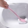 Long Handle Double-Sided Soft Bristle Toilet Brush with Curved Design for Corner and Gap Cleaning