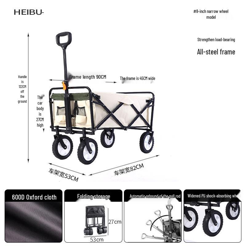 Portable Folding Camping Trolley for Outdoor and Grocery Use