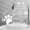 Chunful Pet Memorial Gift Sympathy for Loss Remembrance of Dog Cat Pet Keepsake Memorial Bereavement Crystal Acrylic Heart Decor Condolence Gifts for