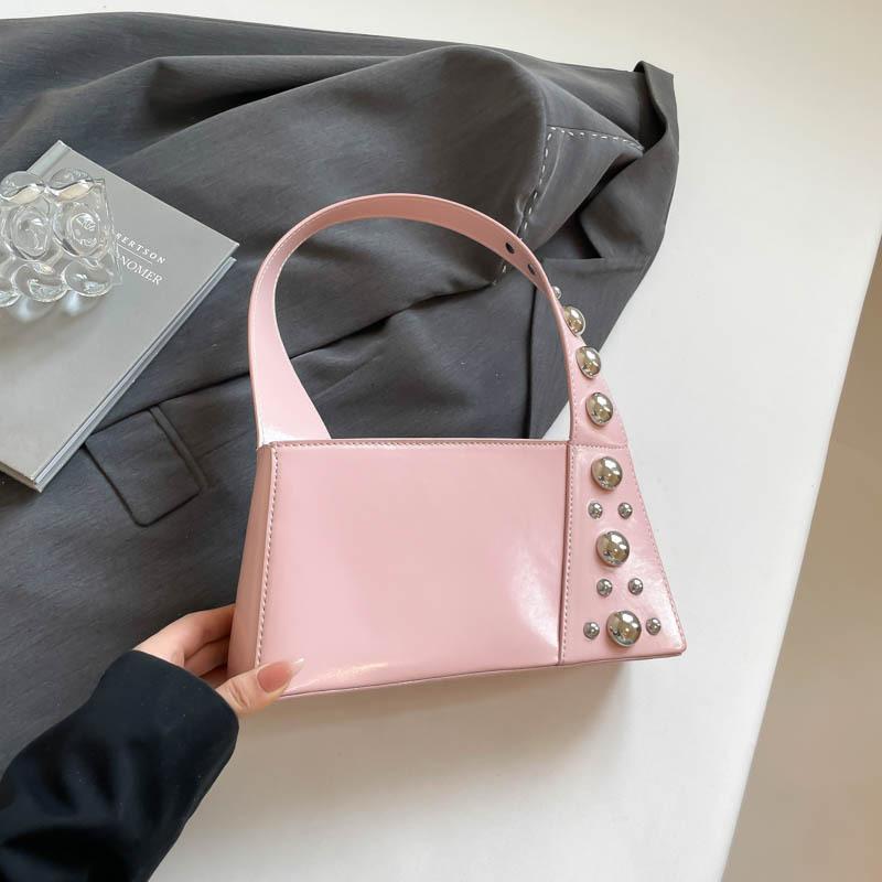 2025 Summer New Women's Bags Niche Handbags Personalized High Value Fashion Rivet Shoulder Bags Trendy Bags Women