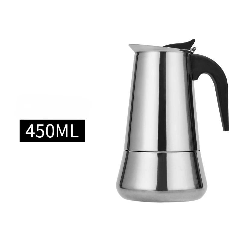 1-12Cups Stainless Steel Stovetop Moka Pot Portable Coffee Pot Fast Heating Extraction Italian Coffee Machine for Home Outdoor