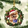 Cute Christmas Acrylic Dog Hanging Decor For Rearview Mirror And Home Spaces
