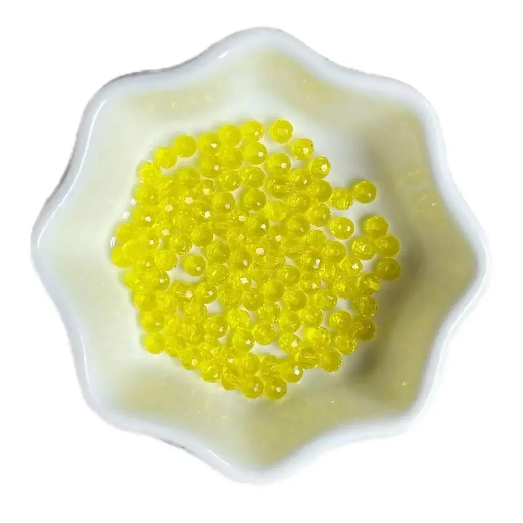 100pcs Czech Rondelle Crystal Beads AB Color Faceted Glass Beads Loose Spacer Beads for Jewelry Making DIY Necklace Accessories