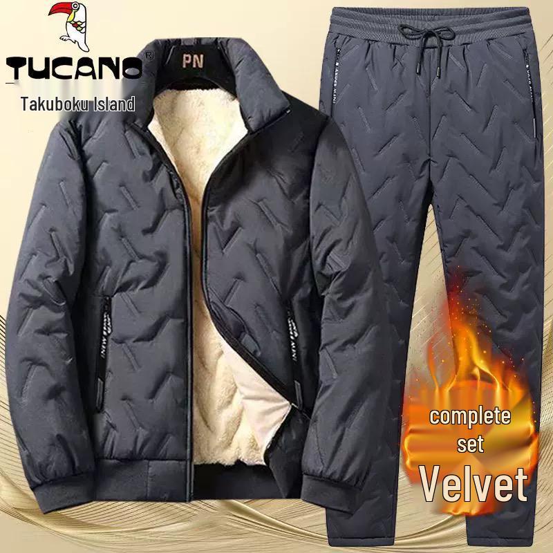 Woodpecker Herren Winter Warme Baumwoll-Sport-Hosen Set aus Lammwolle & Fleece