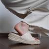 Pantofole da Donna Estive Intrecciate in Paglia con Suola Spessa per Uso Esterno Aumenta Altezza Fresche Pantofole Inclinati Pantofole Casual Sandali da Donna