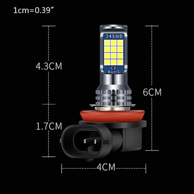 Car Lights Driving Headlight H3 H7 H8 H11 9005 9006 Auto Anti Fog Light LED Bulb Dustproof Waterproof Dual Color Lamp