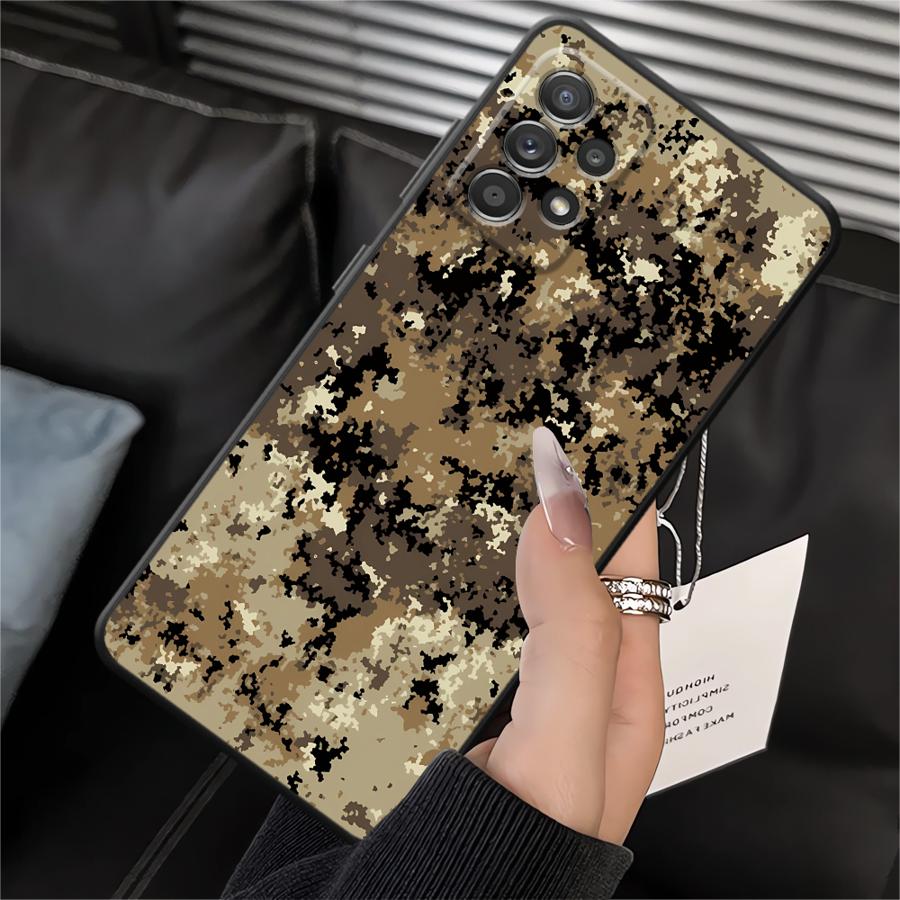 Case for Samsung Galaxy A03 A01 A02 A10 A20 A50 A70 A04 A05 A30 A40 A06 Note 20 Ultra 9 10 Soft Back Phone Cover Camouflage
