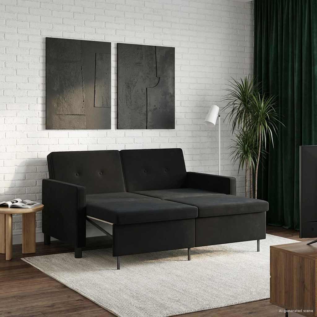 Black Fabric Sofa Bed
