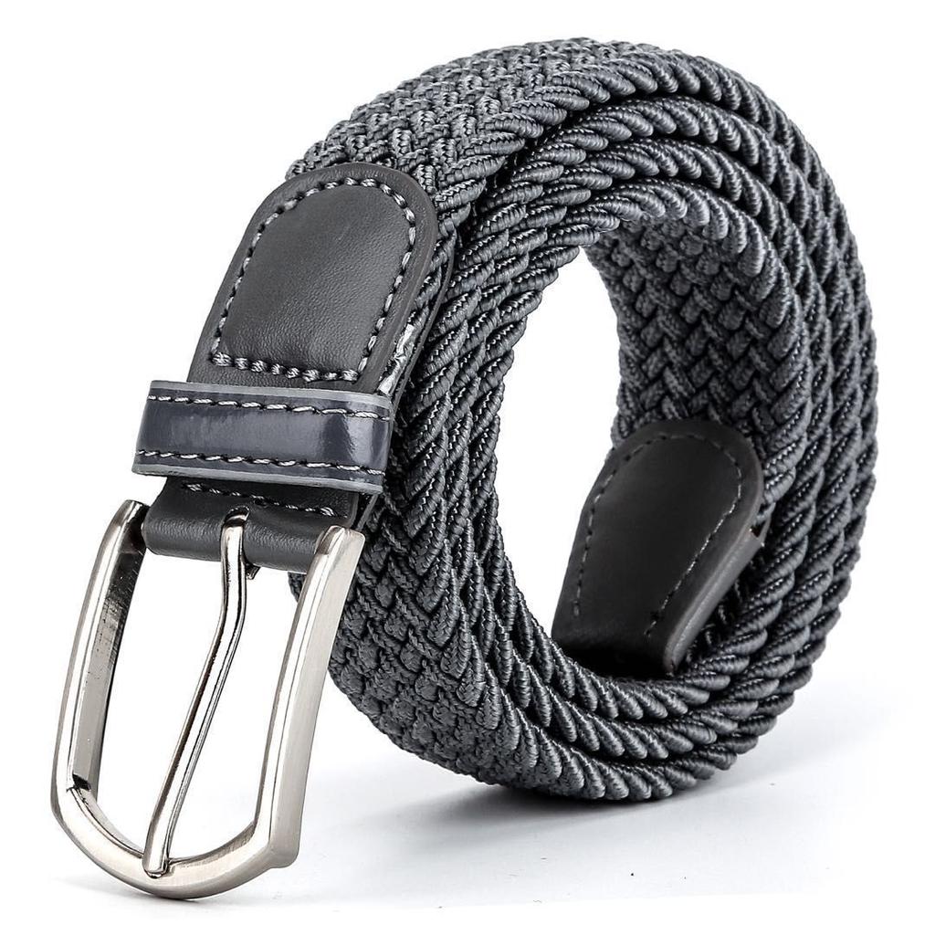 Extended Stretch Men'S Canvas Knitted Pin Buckle Belt, Women'S Elastic Belt Golf Casual Belt