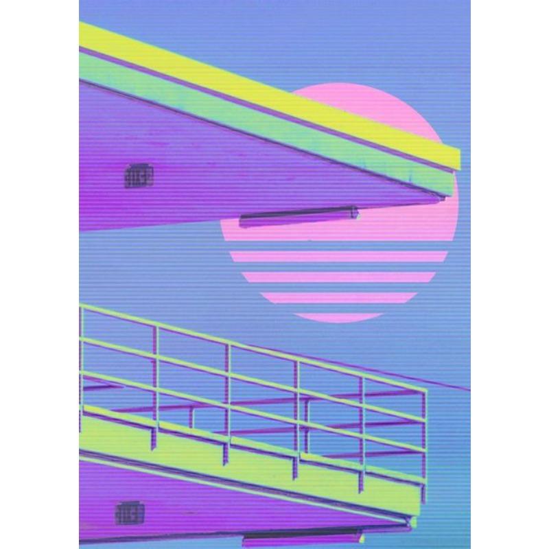 80s City Night CAR HOUSE SUNSET Wall Art 80s Outrun Vaporwave Style Poster Painting Decoration Kawaii Room Decor Canvas Poster