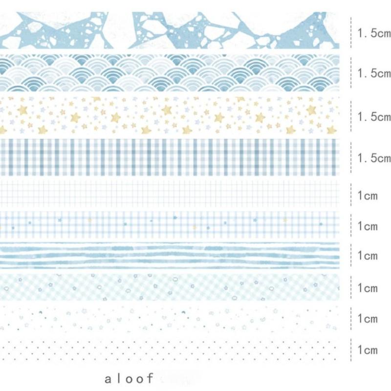 10pcs Retro Simple and Paper Tape for Diy Decoration Diary Clippings Handicrafts Gift Packaging Birthday Gifts Student Supplies