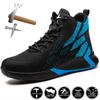 Botas de trabajo indestructibles, zapatos de seguridad para hombres, zapatos de trabajo ligeros y transpirables, botas de seguridad con punta de acero, zapatillas de trabajo antigolpes para hombres