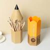 Pencil Shape Pen Holder Creative Desktop With Cover Dustproof Stationery Storage Pen Box Storage Bucket Makeup Brush Holder