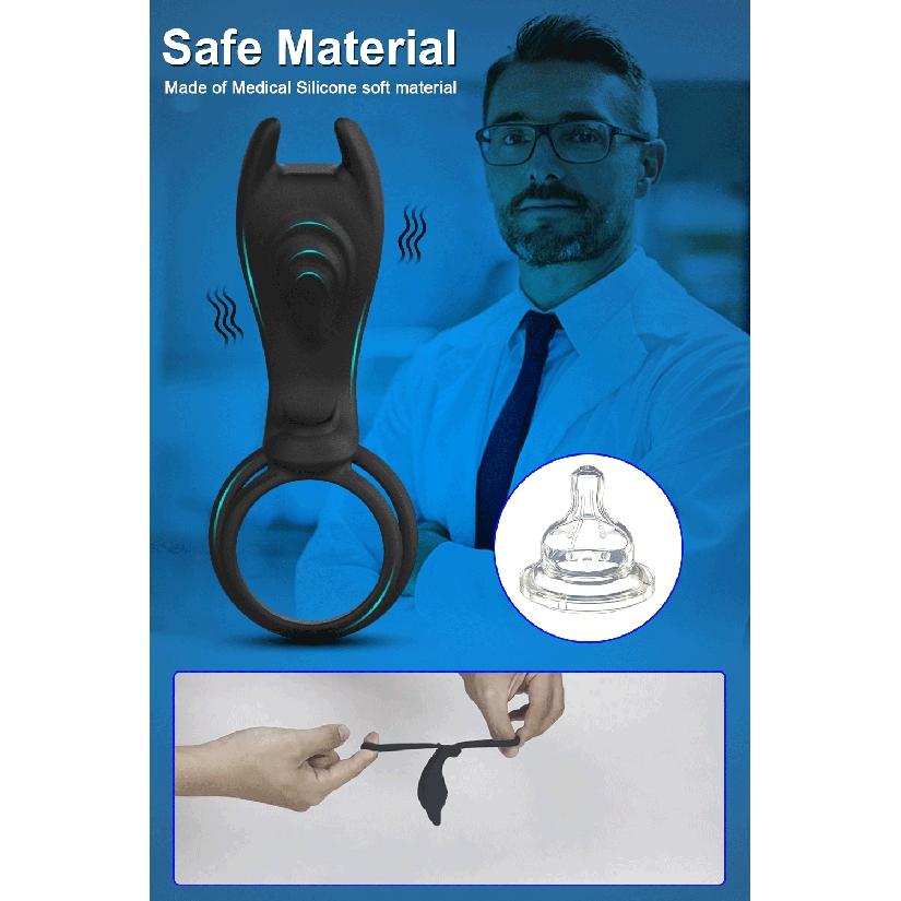 Vibrating Penis Ring with Remote Control for Men Couples Dual Cock Ring Delay Ejaculation Cockring Clit Stimulator Sex