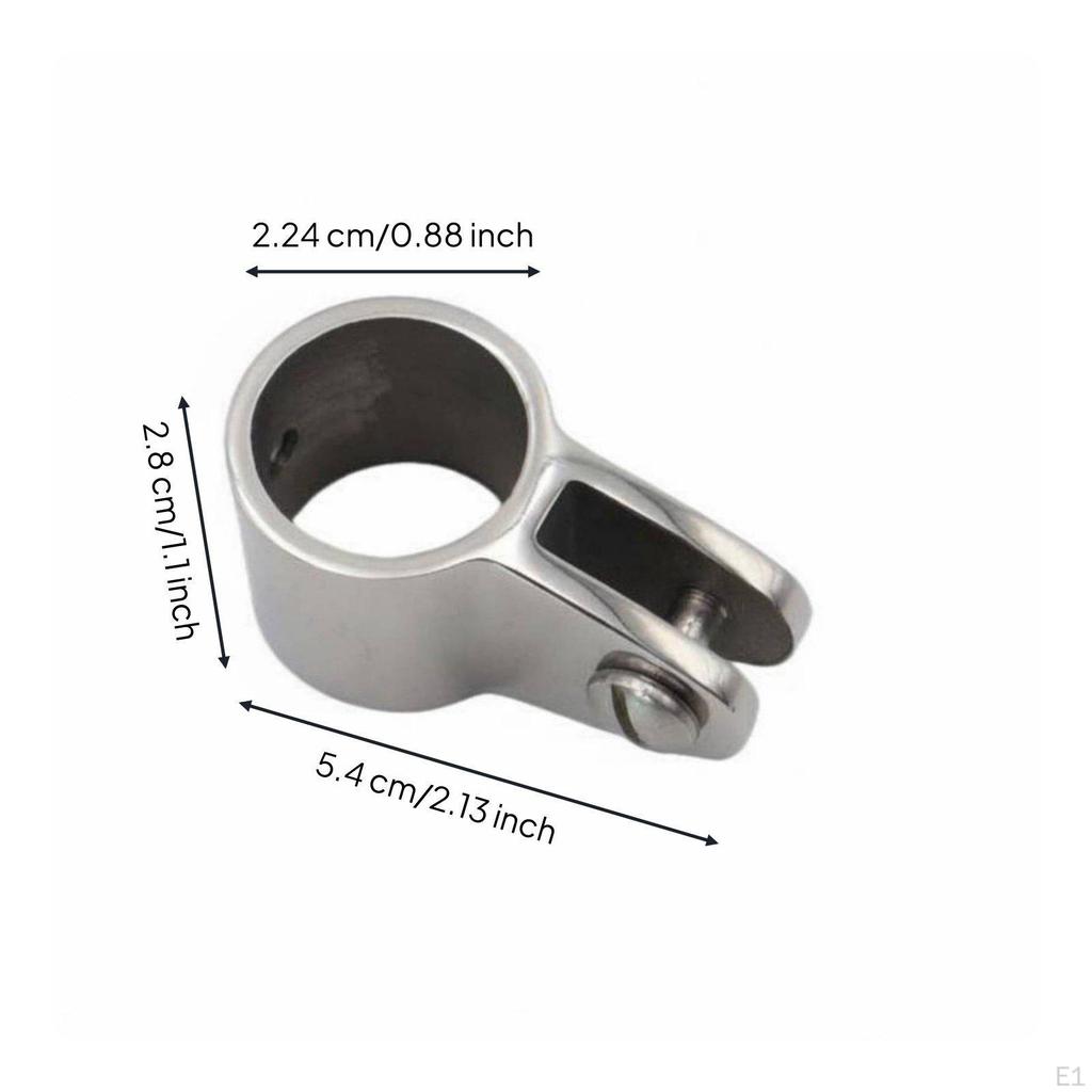 Boat Canopy Slide Sleeve Bimini Top Jaw AntiRust Stainless Steel Tube Clamp for Yacht, RV