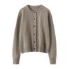 Womens Thick Cable Knit Cashmere Cardigan Round Neck Single Breasted Loose Fashion Sweater Winter