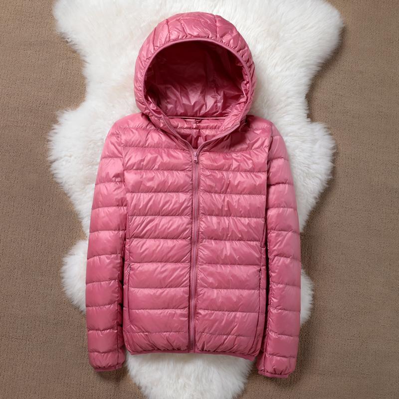 Damen Ganzjahres Ultra Leichte Packbare Daunenjacke Wasser- und Windabweisend Atmungsaktiver Mantel Damen Gelb Kapuzenjacken Jacken