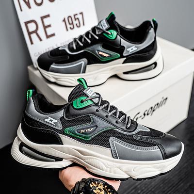 Frühlingsschuhe für Herren Neue atmungsaktive Mesh-Sportschuhe für Herren Trend Vielseitige, dickbesohlte, rutschfeste Freizeitschuhe für Papa