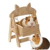 Rede Hamster Berço de Madeira Brinquedo para Animais Pequenos Baloiço de Madeira e Cama de Balanço Brinquedo Rede Hamster para Gerbil Rato Furão Anão