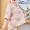 Plus Size 3XL-8XL Casual Blouses for Women Tops Loose Vintage Oversize Half Sleeve Shirt Summer Clothes