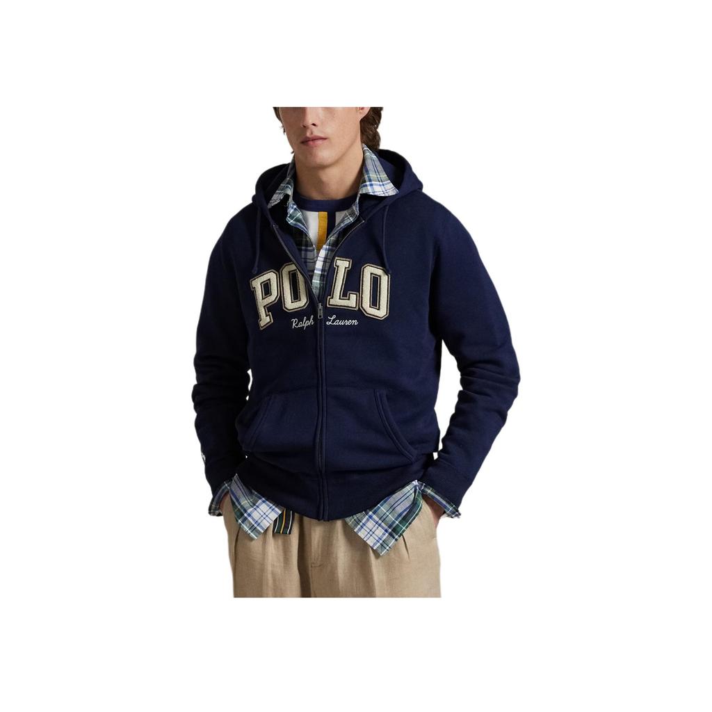 Polo Ralph Lauren Logo Wool Full Zip Hooded Jacket Men jackets Navy-Blue 710981151-002