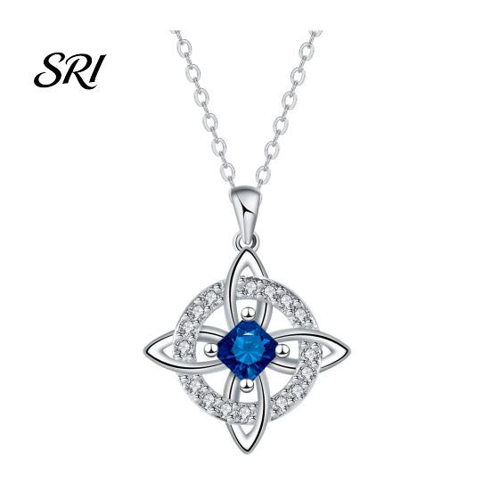Witch Knot Necklace Celtic Witches Birthstone Sparkling Symbol Birth Month Stone Wiccan Spiritual Jewelry Gift for Women Mom Wife Girlfriend
