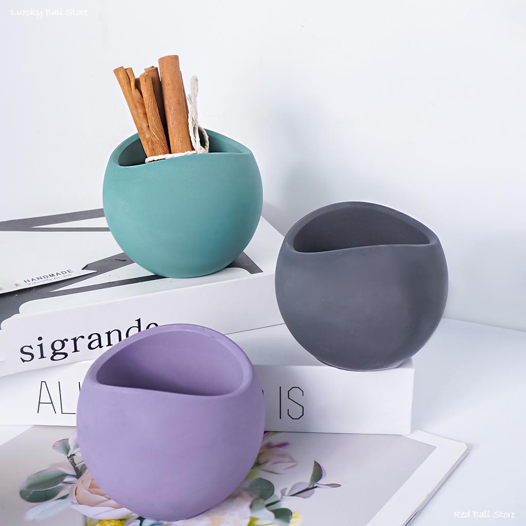 Curved Candle Jar Silicone Mold Minimalist Flowerpot Concrete Making Molds DIY Resin Storage Box Modern Design Crafts Mould Gift
