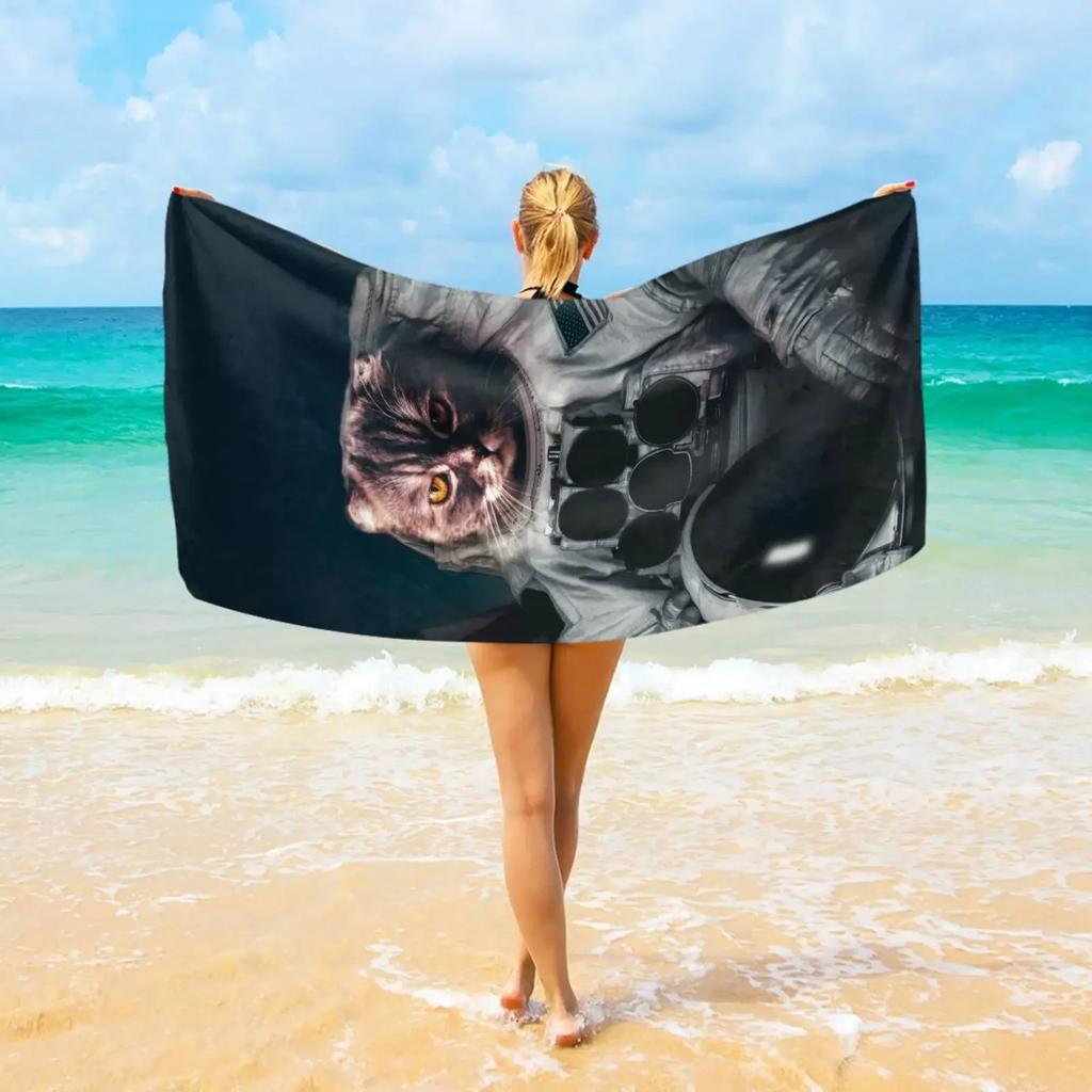 Weltraum Galaxie Astronauten Stil Kein Sand Schnelltrocknend Strandtuch Surf Poncho Mikrofaser Badetuch Sommer Schwimmen Damen Herren Geschenk
