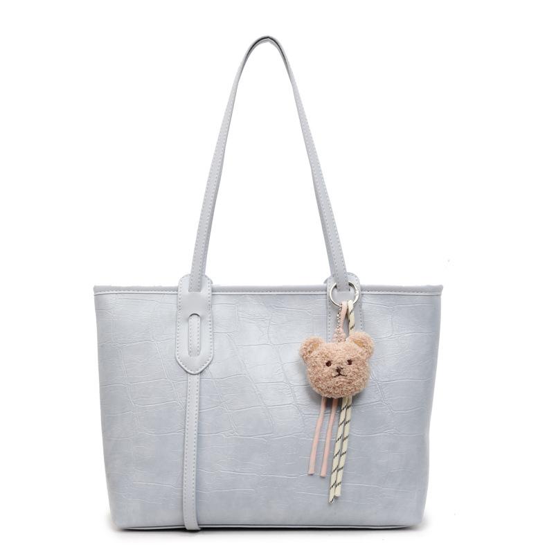 Large Capacity Portable Tote Bag Women's New Fashionable Solid Color Commuter Shoulder Bag